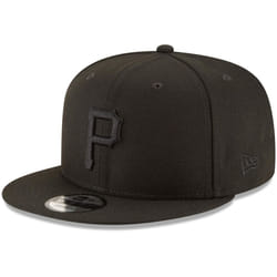 New Era MLB 9FIFTY Black Black Primary Logo Team Adjustable Snapback Hat Cap One Size Fits All - Pittsburgh Pirates Black
