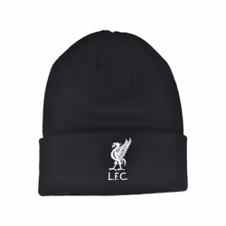 Liverpool FC Mass Beanie Turn Up Hat Kids Black White