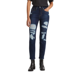 Levi's Women's 724 High Rise Straight Jeans Also Available in Plus  Dark Indigo Destructed  26 Short
