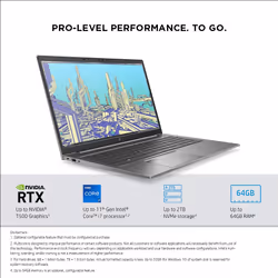 HP ZBook Firefly 15.6 G8 Intel® Core™ i7 i7-1165G7 Mobile workstation 39.6 cm (15.6") Full HD 16 GB DDR4-SDRAM 512 GB SSD NVIDIA Quadro T500 Wi-Fi 6 (802.11ax) Windows 11 Pro Grey - Additional view 7
