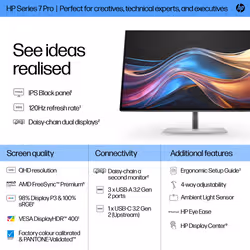 HP Series 7 Pro 27 inch QHD Monitor - 727pq - Additional view 6