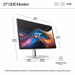 HP Series 7 Pro 27 inch QHD Monitor - 727pq - Additional view 7