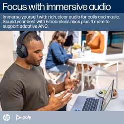 POLY Voyager Surround 80 UC Microsoft Teams Certified USB-C Headset +USB-C/A Adapter - Additional view 4