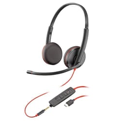 Blackwire 3225 Wired Headset - Noise-Canceling Mic â Stereo Design - Connect to PC/Mac/Mobile via USB-C, USB-A, or 3.5mm - Works w/Teams, Zoom