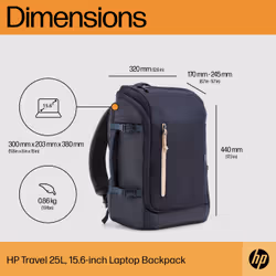HP Travel 25 Liter 15.6 Iron Grey Laptop Backpack - Additional view 4