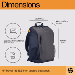 HP Travel 18 Liter 15.6 Iron Grey Laptop Backpack - Additional view 4