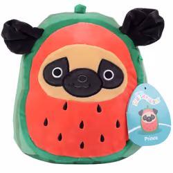 Squishmallows Original 8-Inch Prince The Watermelon Pug - Official Jaz