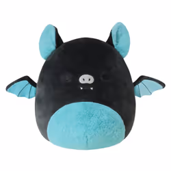 Squishmallows 12-Inch Aldous Teal and Black Fruit Bat - Medium-Sized U