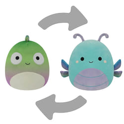 Squishmallows Original FlipAMallows 12-Inch Flippable Denton Green Chameleon and Heather Teal Dragonfly - Medium-Sized Ultrasoft Official Jazwares Plu