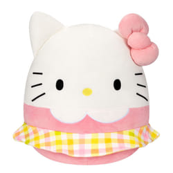 Squishmallows Sanrio 14-Inch Hello Kitty Wearing Gingham Skirt Plush -