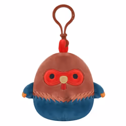 Squishmallows Clip On Brown and Blue Rooster 9cm