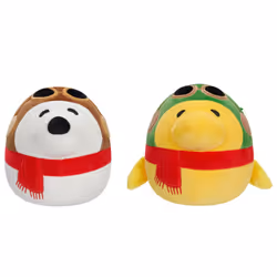 Squishmallows Original Peanuts 8-Inch Aviator Snoopy and Aviator Woodstock 2-Pack Plush - Little Ultrasoft Official Jazwares  ...