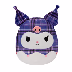 Squishmallows Original Sanrio 14-Inch Purple Plaid Kuromi Plush - Large Ultrasoft Official Jazwares Plush