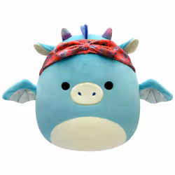 Squishmallows Original 14-Inch Tatiana Teal Dragon with Red Bandana - Large Ultrasoft Official Jazwares Plush