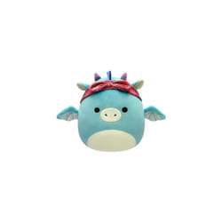 SQCR04125 Dark Teal 7.5" Dragon-Add Tatiana to Your Squad, Ultrasoft Stuffed Animal Toy, Official Kellytoy Plush