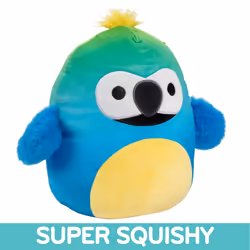 Squishmallows 10-Inch Baptise The Macaw - Official Jazwares Plush - Collectible Soft & Squishy Bird Stuffed Animal Toy - Gift for Kids  Girls & Boys