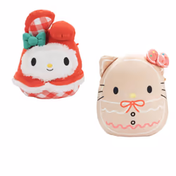 Squishmallows 8-Inch Hello Kitty & My Melody Christmas Set - Hello Kitty & Friends - Official Jazwares Plush - Collectible So ...