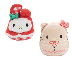 Squishmallows 8-Inch Hello Kitty & My Melody Christmas Set - Hello Kitty & Friends - Official Jazwares Plush - Collectible Soft & Squishy Sanrio Stuff