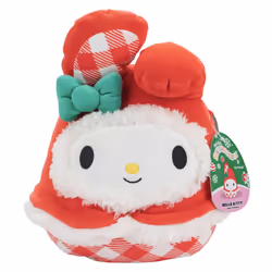Squishmallows 8-Inch Hello Kitty & My Melody Christmas Set - Hello Kitty & Friends - Official Jazwares Plush - Collectible Soft & Squishy Sanrio Stuff