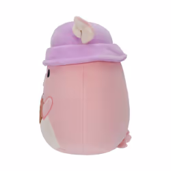 SQCR05382 7.5-Inch-Peter The Pink Pig with Tropical Drink and Bucket Hat, Multicolour