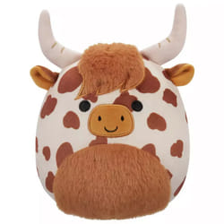 Squishmallows Alonzo the Brown and White Highland Cow 7.5" Plush Soft Toy