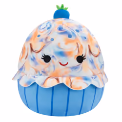 Squishmallows Original 8-Inch Maudi Marbled Blueberry Cupcake with Blue Wrapper - Official Jazwares Plush