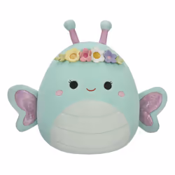 Squishmallows Original 8-Inch Reina Green Butterfly with Flower Crown - Official Jazwares Large Plush