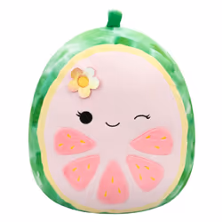Squishmallows Original 16-Inch Lena Pink Guava Fruit with Flower - Official Jazwares Large Plush