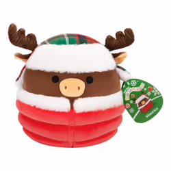 Squishmallows Maurice the Brown Moose w/Puffer Jacket 7.5" Plush Christmas 2024