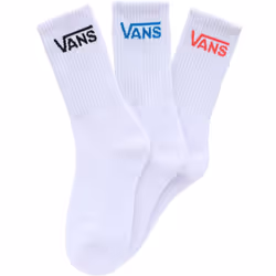 Vans Kids Boys 3 Pack Mid Calf Casual Cushioned Sports Crew Socks - 13.5K-1 UK, White/Multi