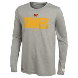 New Era NFL Men's Grids Dri-Tek Cool Grey Long Sleeve T-Shirt  Adult Football Tagless T-Shirt  Washington Commanders  Medium