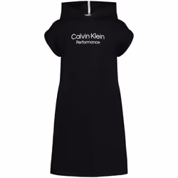 Calvin Klein Girls' Performance Logo Sweatshirt Dress Fleece Hoodie w