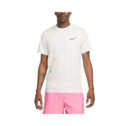 NIKE Mens T Shirts Club Swoosh HDY Print Short Sleeve Summer White Sportswear - White, XL