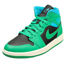 Nike Air Jordan 1 Mid Womens Fashion Trainers in Black Green - 3.5 UK