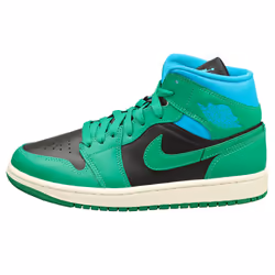 Nike Air Jordan 1 Mid Womens Fashion Trainers in Black Green - 3.5 UK
