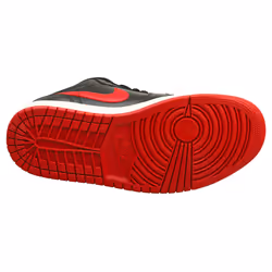 Nike Air Jordan 1 Low Womens Fashion Trainers in Black Red - 4