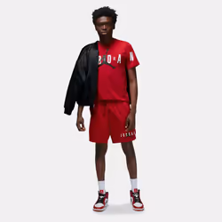 Nike Jordan Air Stretch T Shirt Mens Sports Tee - Red, M