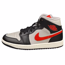 Nike Air Jordan 1 Mid Womens Fashion Trainers in Black Grey - 4