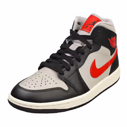 Nike Air Jordan 1 Mid Womens Fashion Trainers in Black Grey - 4.5