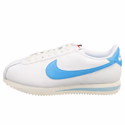 Nike Cortez Womens Casual Trainers in White Blue - 5