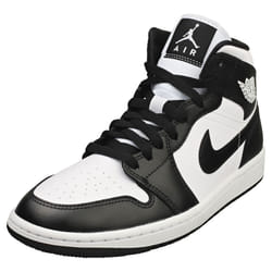 Nike Air Jordan 1 Mid Womens Fashion Trainers in White Black - 4