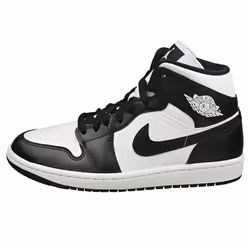 Nike Air Jordan 1 Mid Womens Fashion Trainers in White Black - 8