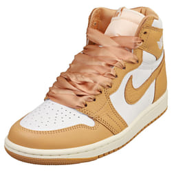 Nike Air Jordan 1 Retro Hi Oh Womens Fashion Trainers in White Gold - 9
