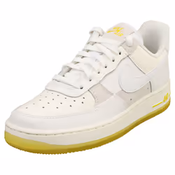 Nike Air Force 1 07 Low Womens Fashion Trainers in White Yellow - 6.5