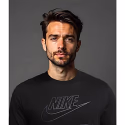 NIKE NSW Air Max Mens Cotton Crew Neck Pull On Regular Fit Short Sleeve T-Shirt - UK Size S, Black