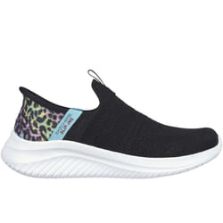 Skechers Kids Ultra Flex 3.0 Colory Wild Slip On Trainers Sneakers - Black - 10K UK, Black