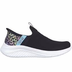 Skechers Kids Ultra Flex 3.0 Colory Wild Slip On Trainers Sneakers - Black - 11K UK, Black