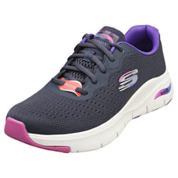 Skechers Arch Fit Vegan Womens Fashion Trainers in Navy Purple - 6