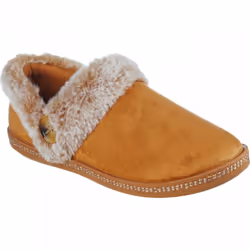 ) Cozy Campfire - Fresh Toast | Chestnut | Women's Faux-Fur Slippers - 4 (Adults'