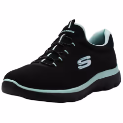 Skechers Women's Summits Sneaker Black Aqua 6 W